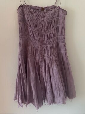 FP One gauze lavender mid-thigh dress